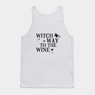 Witch Way To The Wine Funny Halloween Witch Wine Drinker Party Tank Top